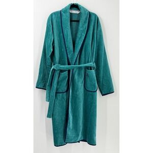 Brooks Brothers Turkish Cotton Bathrobe Mens One Size Green Logo quiet luxury